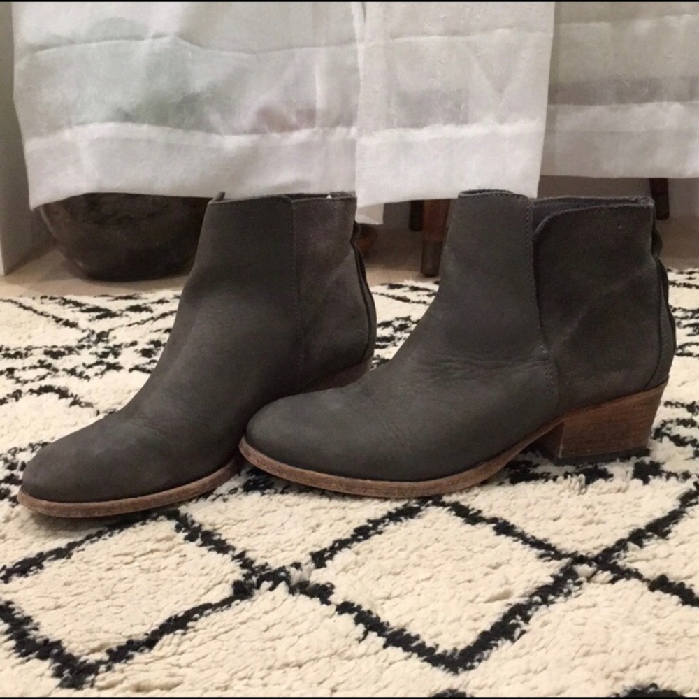 Grey suede booties. REposh 8.5 not true 9